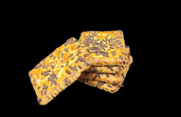 Biscuit bretagne en vrac - gâteau breton rectangulaire de fabrication local pur beurre avec des vermicelles au chocolat